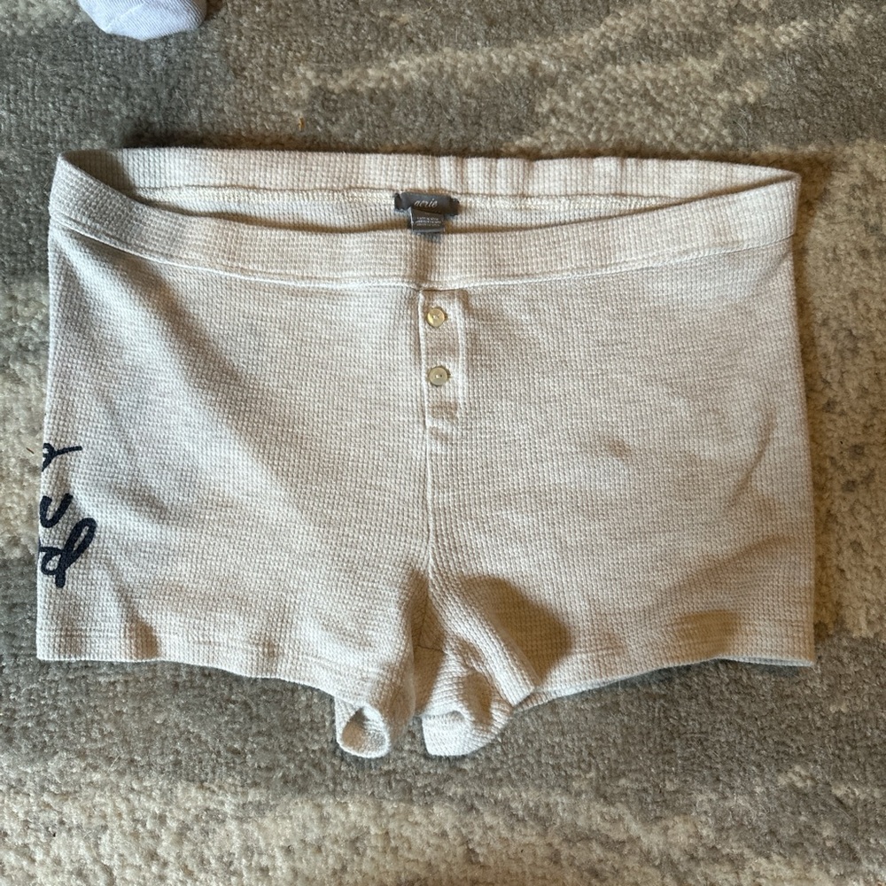 Aerie Beige Waffle Knit Lounge Shorts